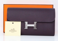 Hermes Constance Long Wallet in Raisin Epsom Calfs