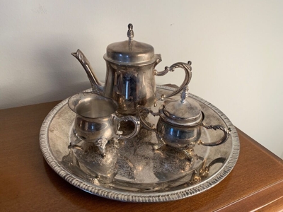 International Silver Company Tray, Teapot, Creamer