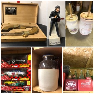 Decanters, Fenton, Nascar Memorabilia & Shelving at Absolute Online Auction featured photo