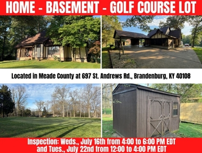 HOME - BASEMENT - GOLF COURSE LOT - ONLINE BIDDING ONLY ENDS TUES., JULY 22ND @ 4:00 PM EDT featured photo