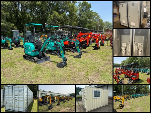 New Mini Excavators, Skid Steers, Implements, Shipping Containers, Fencing, & More featured photo