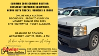 Summer Consignment Auction:  Construction/Farm Equip., Tractors, Trucks, Trailers & Cars featured photo 1