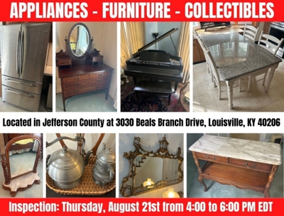 APPLIANCES - FURNITURE - COLLECTIBLES - ONLINE BIDDING ONLY ENDS TUES., AUG. 26TH @ 6:00 PM EDT featured photo 1